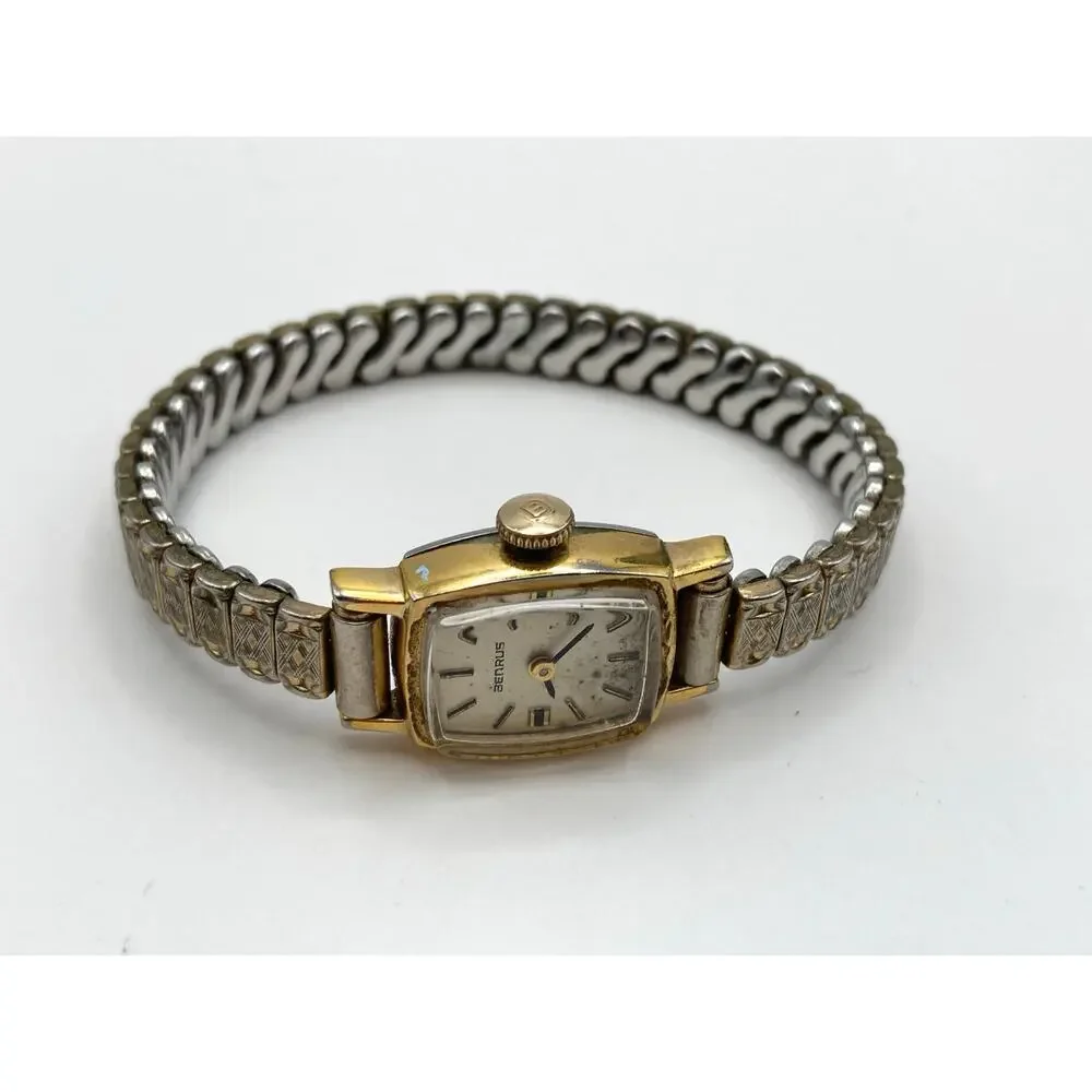 VTG Benrus Mechanical Wind Up Women's Petite Dress Watch 15mm - Expandable Runs